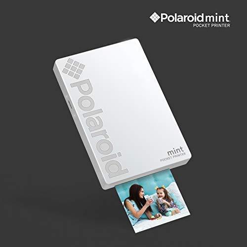 Polaroid Mint Pocket Printer W/ Zink Zero Ink Technology & Built-In Bluetooth for Android & iOS Devices - Black