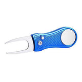 Mile High Life All Metal Foldable Golf Divot Tool with Pop-up Button & Magnetic Ball Marker (Multi-Colors/Shape)