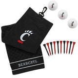 Team Golf NCAA Gift Set Embroidered Golf Towel, 3 Golf Balls, and 14 Golf Tees 2-3/4" Regulation, Tri-Fold Towel 16" x 22" & 100% Cotton