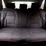 FH Group PU205BLACKREDTRIM102 Black PU205102 Ultra Comfort Leatherette Front Seat Cushions (Airbag Compatible) Red Trim