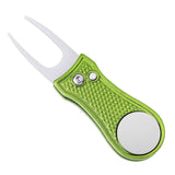 Mile High Life All Metal Foldable Golf Divot Tool with Pop-up Button & Magnetic Ball Marker (Multi-Colors/Shape)