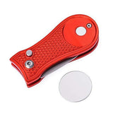 Mile High Life All Metal Foldable Golf Divot Tool with Pop-up Button & Magnetic Ball Marker (Multi-Colors/Shape)