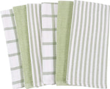 KAF Home Mixed Flat & Terry Kitchen Towels | Set of 6 18 x 28 Inches | 4 Flat Weave Towels for Cooking and Drying Dishes and 2 Terry Towels, for House Cleaning and Tackling Messes and Spills (Teal)