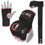 DEFY Gel Padded Premium Inner Gloves with Hand Wraps MMA Muay Thai Boxing Training Fight PAIR