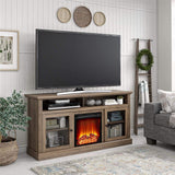 Ameriwood Home Chicago TV Stand with Fireplace, Rustic Gray