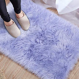 PAGISOFE Soft Faux Sheepskin Fluffy Rugs for Bedroom Kids Room, High Pile Faux Fur Area Rug Bedside Floor Carpet Photography, 3x5 Feet Rectangular Grey