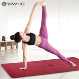 YAWHO Yoga Mat Fitness Mat Specifications 72'' x 26'' Thickness 1/4-Inch Eco Friendly Material SGS Certified Ingredients TPE Extra Large Non-Slip Exercise Mat with Carry Bag