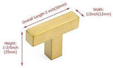 goldenwarm Gold Cabinet Pulls Square Kitchen Hardware Handles 10 Pack - LSJ12GD160 Brushed Brass Pulls for Cabinets Closet Square Cupboard Bathroom Desk Door Knobs 6-1/4in(160mm) Hole Centers