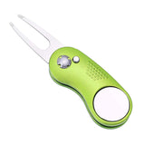 Mile High Life All Metal Foldable Golf Divot Tool with Pop-up Button & Magnetic Ball Marker (Multi-Colors/Shape)