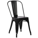 POLY & BARK EM-112-BLK-X4 Trattoria Side Chair in in Black (Set of 4)