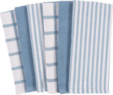 KAF Home Mixed Flat & Terry Kitchen Towels | Set of 6 18 x 28 Inches | 4 Flat Weave Towels for Cooking and Drying Dishes and 2 Terry Towels, for House Cleaning and Tackling Messes and Spills (Teal)