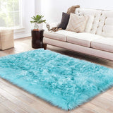 PAGISOFE Soft Faux Sheepskin Fluffy Rugs for Bedroom Kids Room, High Pile Faux Fur Area Rug Bedside Floor Carpet Photography, 3x5 Feet Rectangular Grey