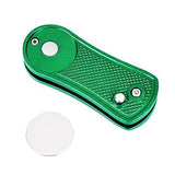 Mile High Life All Metal Foldable Golf Divot Tool with Pop-up Button & Magnetic Ball Marker (Multi-Colors/Shape)