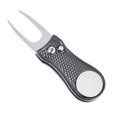 Mile High Life All Metal Foldable Golf Divot Tool with Pop-up Button & Magnetic Ball Marker (Multi-Colors/Shape)